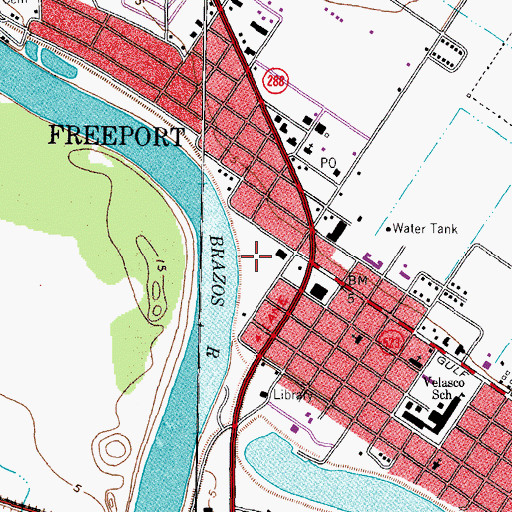 Topographic Map of Riverside Park, TX