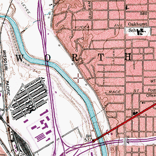 Topographic Map of Riverside Park, TX