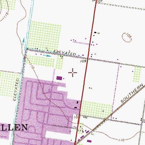 Topographic Map of Robin Park, TX