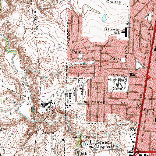 Topographic Map of Rock Creek Park, TX