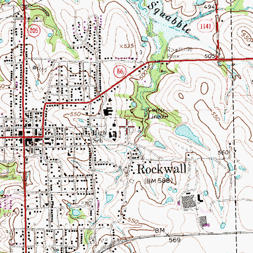 Topographic Map of Rockwall City Park, TX