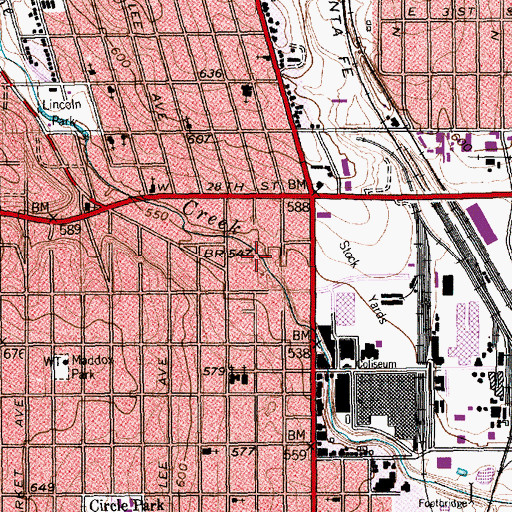 Topographic Map of Rodeo Park, TX