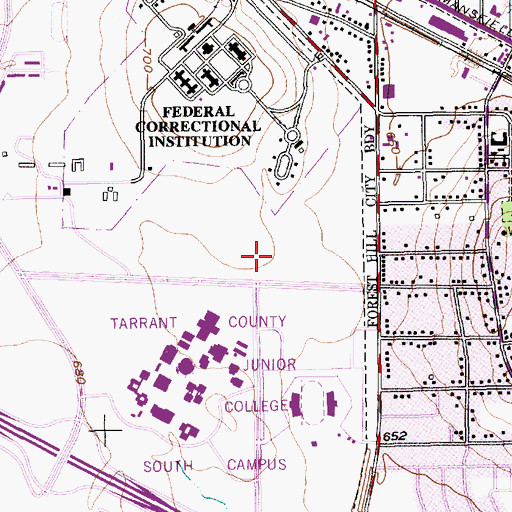 Topographic Map of Rolling Hills Park, TX