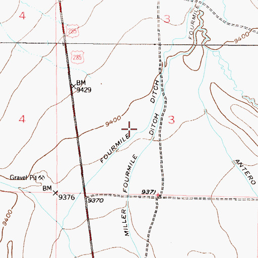 Topographic Map of Fourmile Ditch, CO
