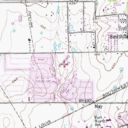 Topographic Map of Richfield Park, TX