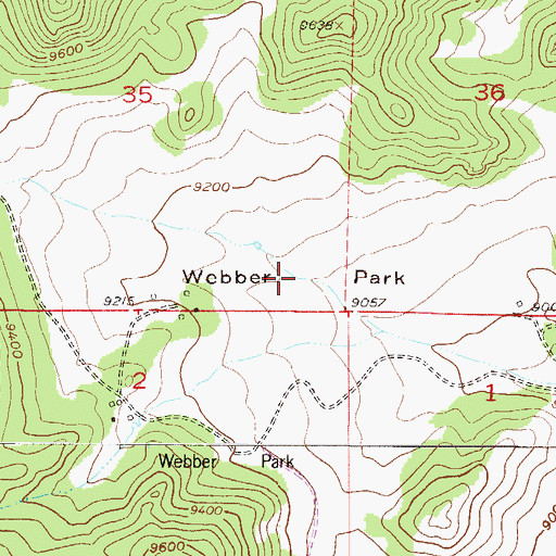 Topographic Map of Webber Park, CO