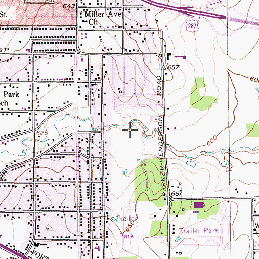 Topographic Map of Prairie Dog Park, TX