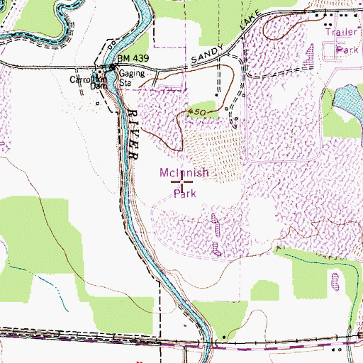 Topographic Map of R J McInnish Park, TX
