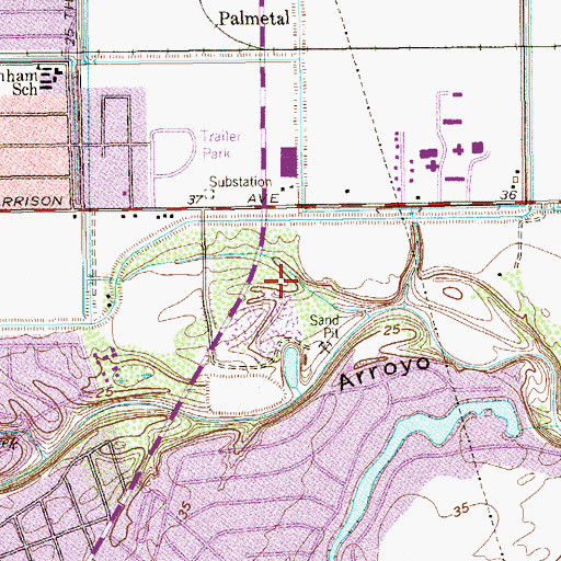 Topographic Map of Ramsey Park, TX