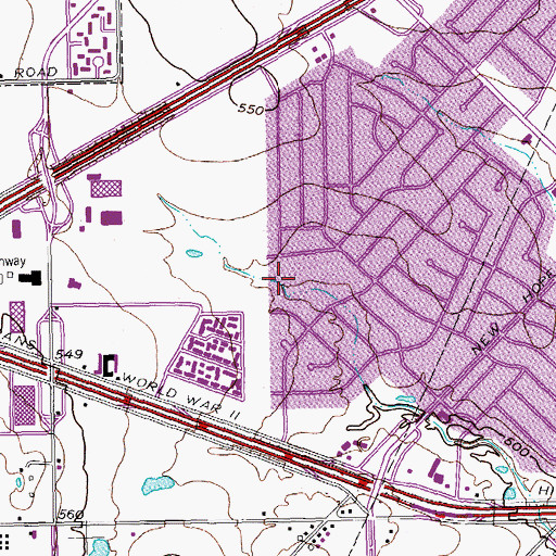 Topographic Map of Range Park, TX