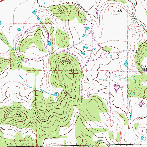 Topographic Map of Ray Roberts Lake State Park - Isle Du Bois Unit, TX