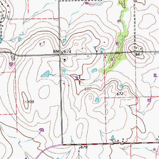 Topographic Map of Ray Roberts Lake State Recreation Area - Culp Branch Unit, TX