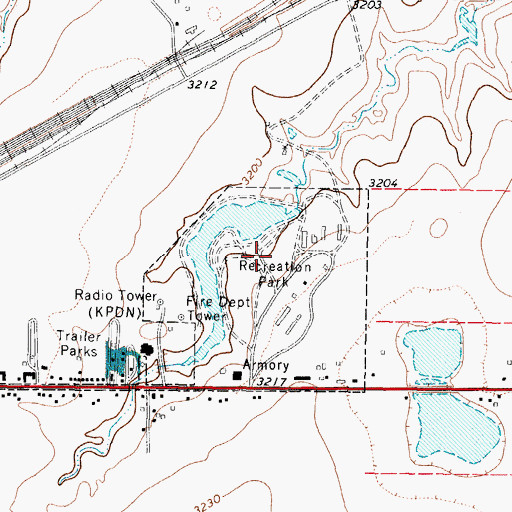 Topographic Map of Recreational Park, TX