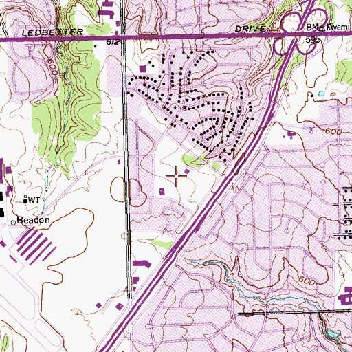 Topographic Map of Red Bird Park, TX