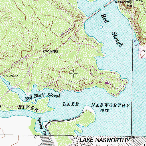 Topographic Map of Red Bluff Park, TX