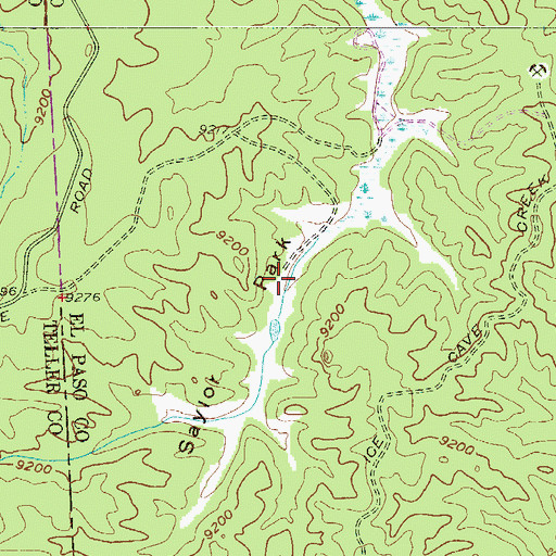 Topographic Map of Saylor Park, CO