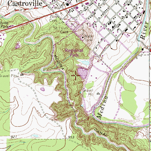 Topographic Map of Regional Park, TX