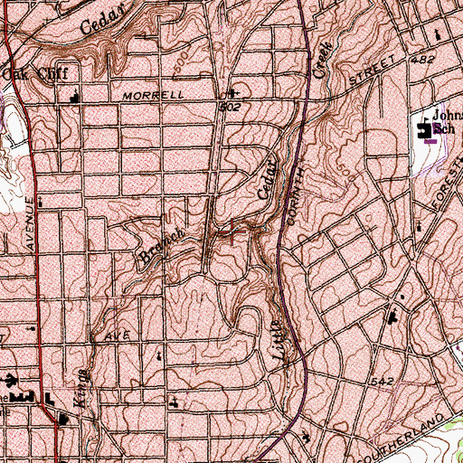 Topographic Map of Renner Park, TX