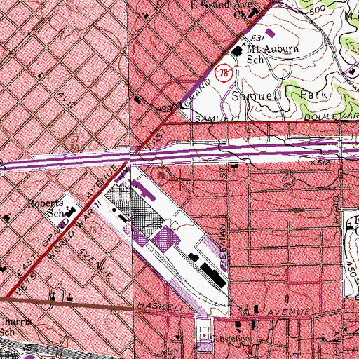 Topographic Map of Parkview Park, TX