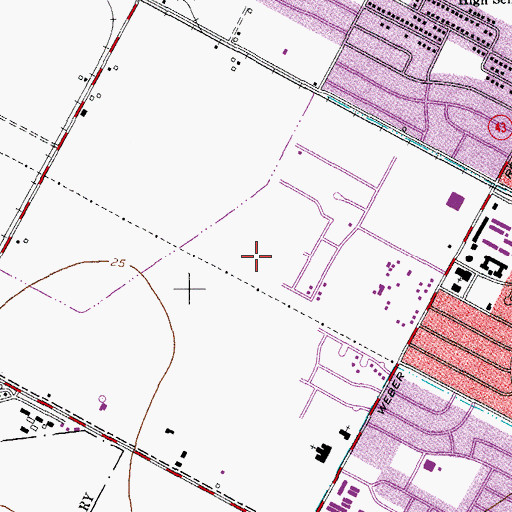 Topographic Map of Parkview Park, TX