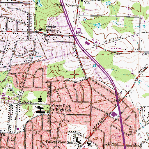 Topographic Map of Patterson Park, TX
