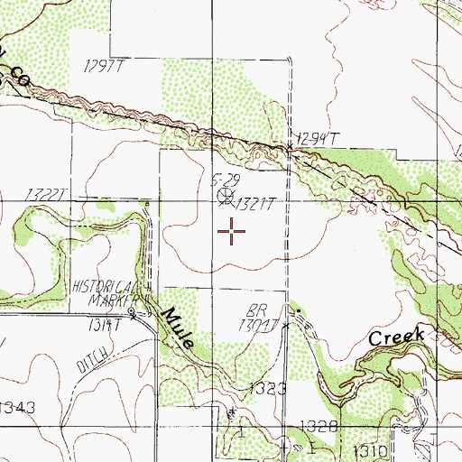 Topographic Map of Pease River Battlefield, TX