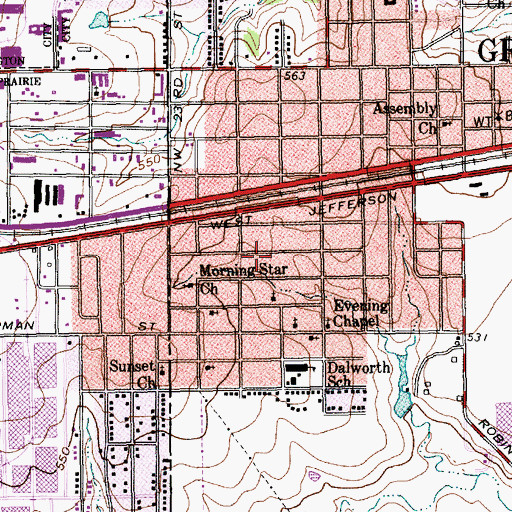 Topographic Map of Peppermint Park, TX