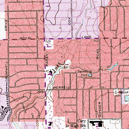 Topographic Map of Peter Pan Park, TX