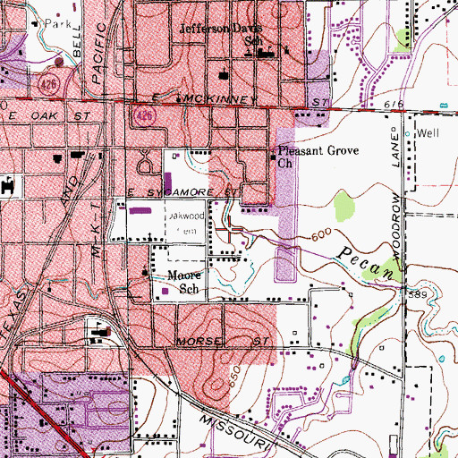Topographic Map of Phoenix Park, TX