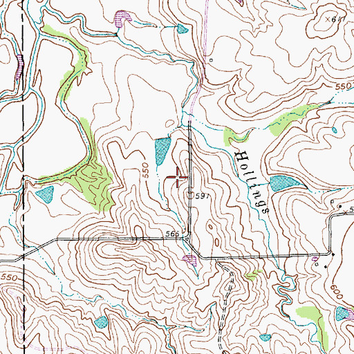 Topographic Map of Pleasant Valley Park, TX