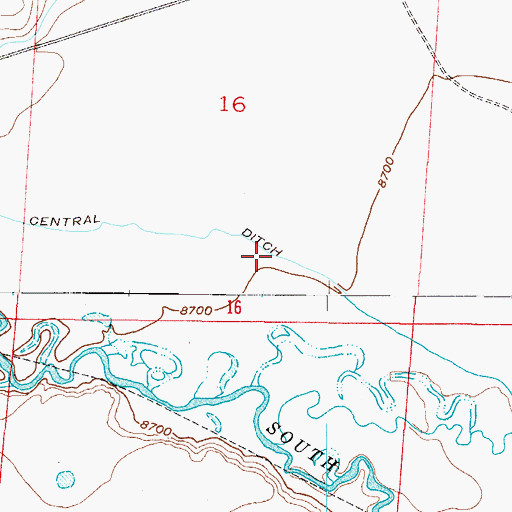Topographic Map of Central Ditch, CO