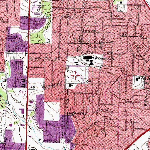 Topographic Map of Pollard Park, TX