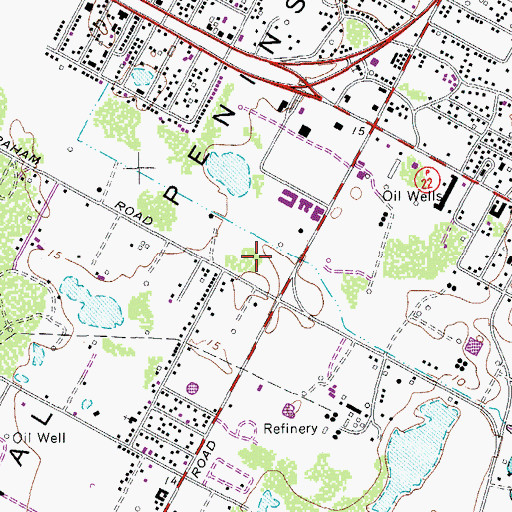 Topographic Map of Parker Park, TX