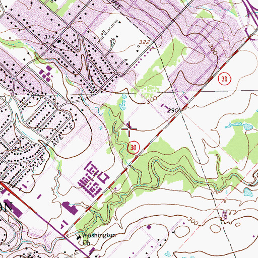 Topographic Map of Oaks Park, TX