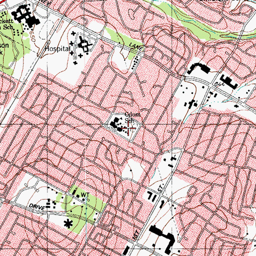 Topographic Map of Odom Park, TX