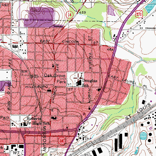 Topographic Map of Old Grape Park, TX