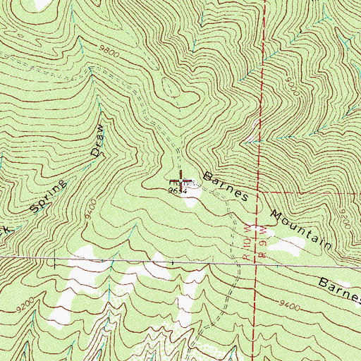 Topographic Map of Barnes Mountain, CO