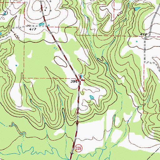 Topographic Map of Over Look Park, TX