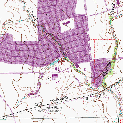 Topographic Map of Overland Trail Park, TX