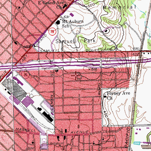 Topographic Map of Owenwood Park, TX