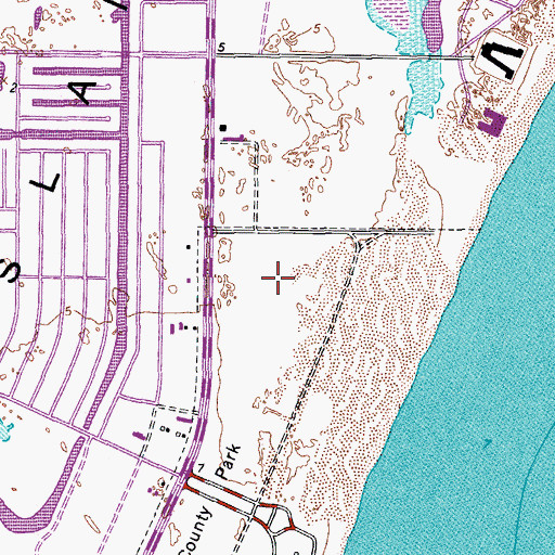 Topographic Map of Padre Bali Park, TX