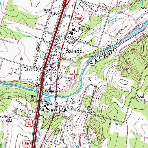 Topographic Map of Page Park, TX