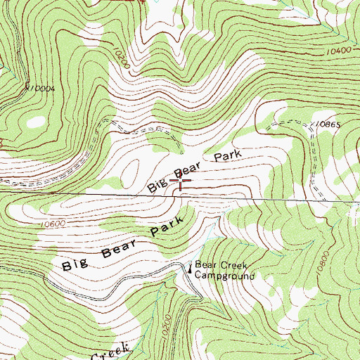 Topographic Map of Big Bear Park, CO