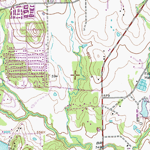 Topographic Map of Park Wood Park, TX