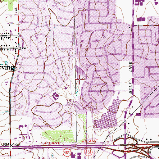 Topographic Map of Northwest Park, TX