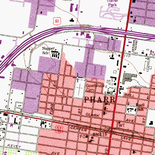 Topographic Map of Northwest Park, TX