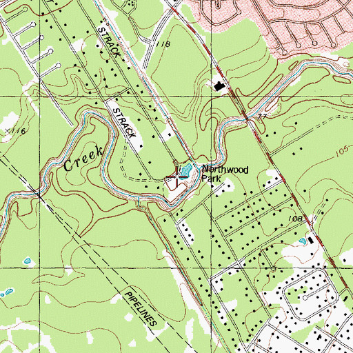 Topographic Map of Northwood Park, TX