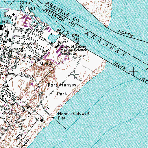 Topographic Map of Nueces County Park, TX