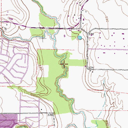 Topographic Map of Oak Grove Park, TX