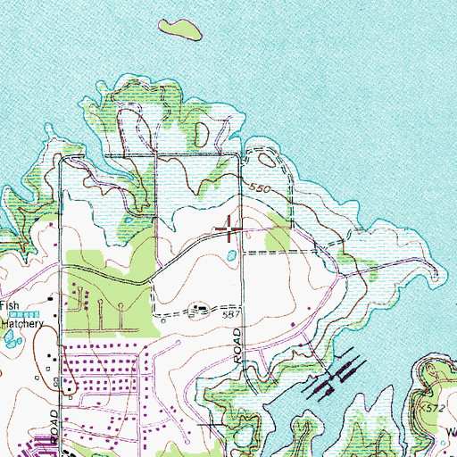 Topographic Map of Oak Grove Park, TX